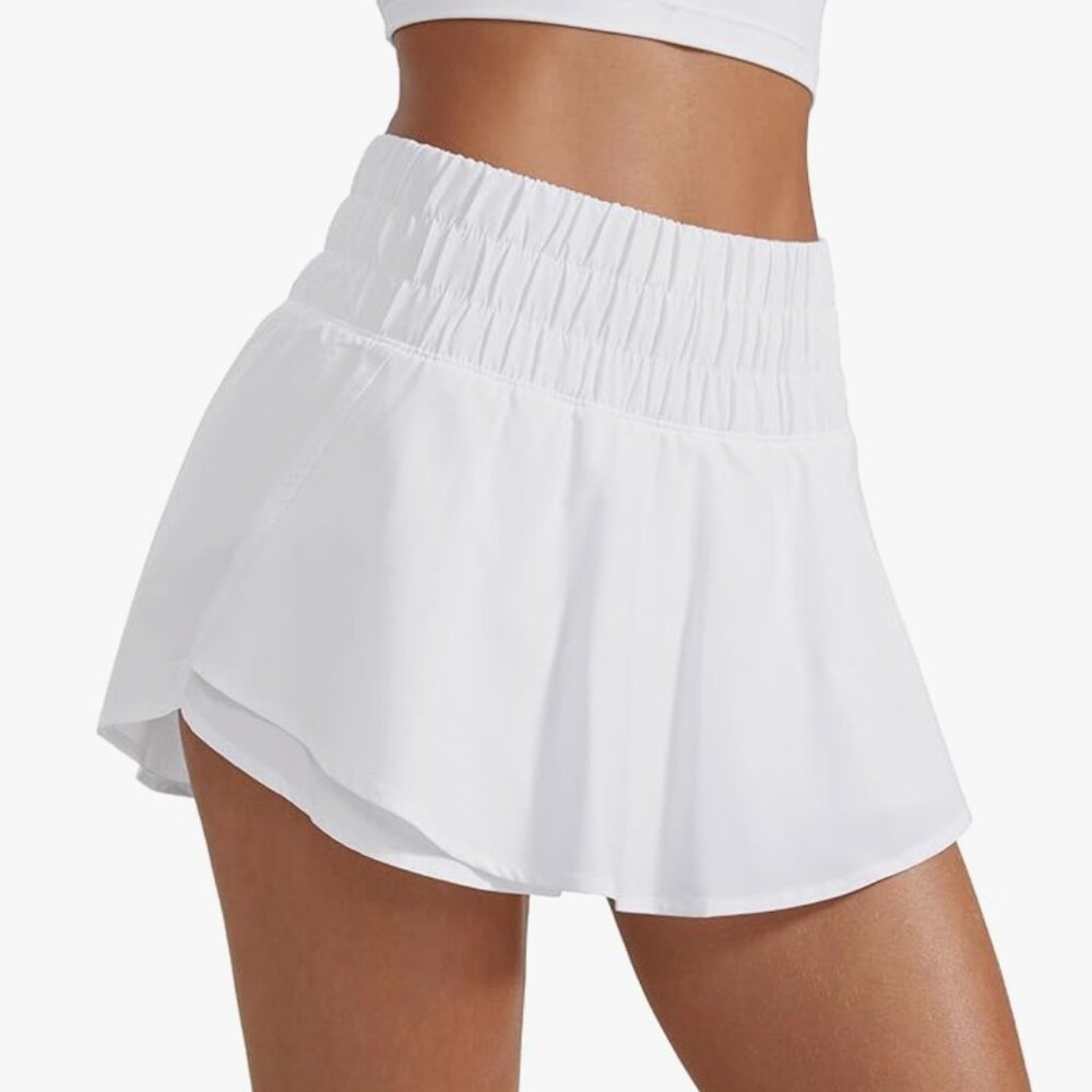 High Waisted Flowy Ruffle Skort